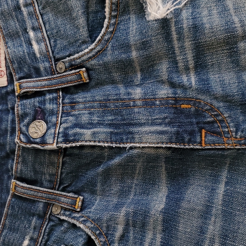 AG Adriano Goldschmied distressed blue cotton Jeans shorts size 27R - Picture 7 of 12